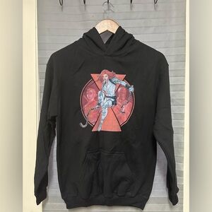 Youth Marvel Black Widow Team Animated Graphic Hoodie size Large